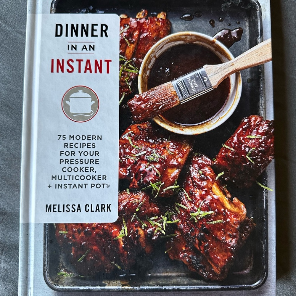 Melissa Clark Dinner in an Instant Cookbook with Rich Brown and Silver Accents